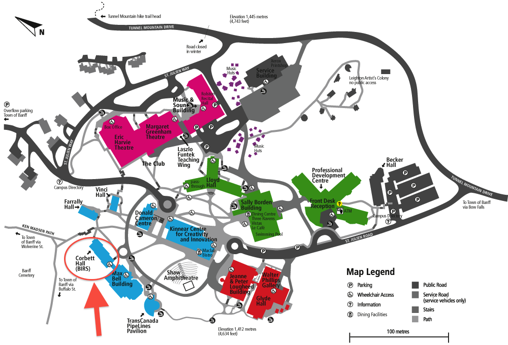 Map of TBC indicating where BIRS is on campus Map of TBC indicating where BIRS is on campus